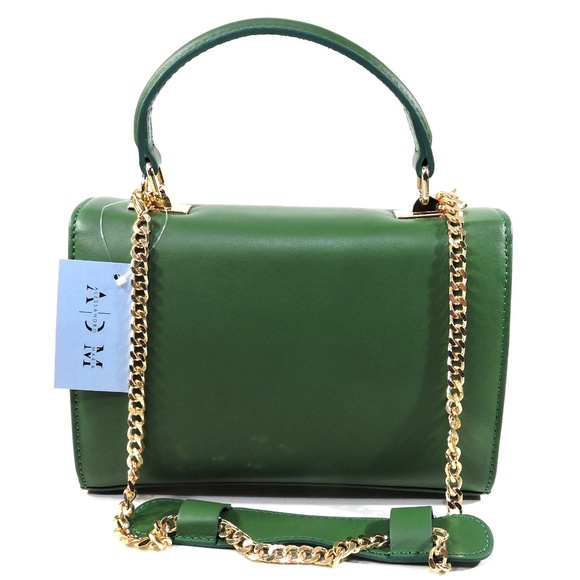 ALESSANDRO DI MARIA 🇮🇹 WOMEN'S GREEN SOFT LEATHER FASHION HANDBAG - Picture 8 of 8